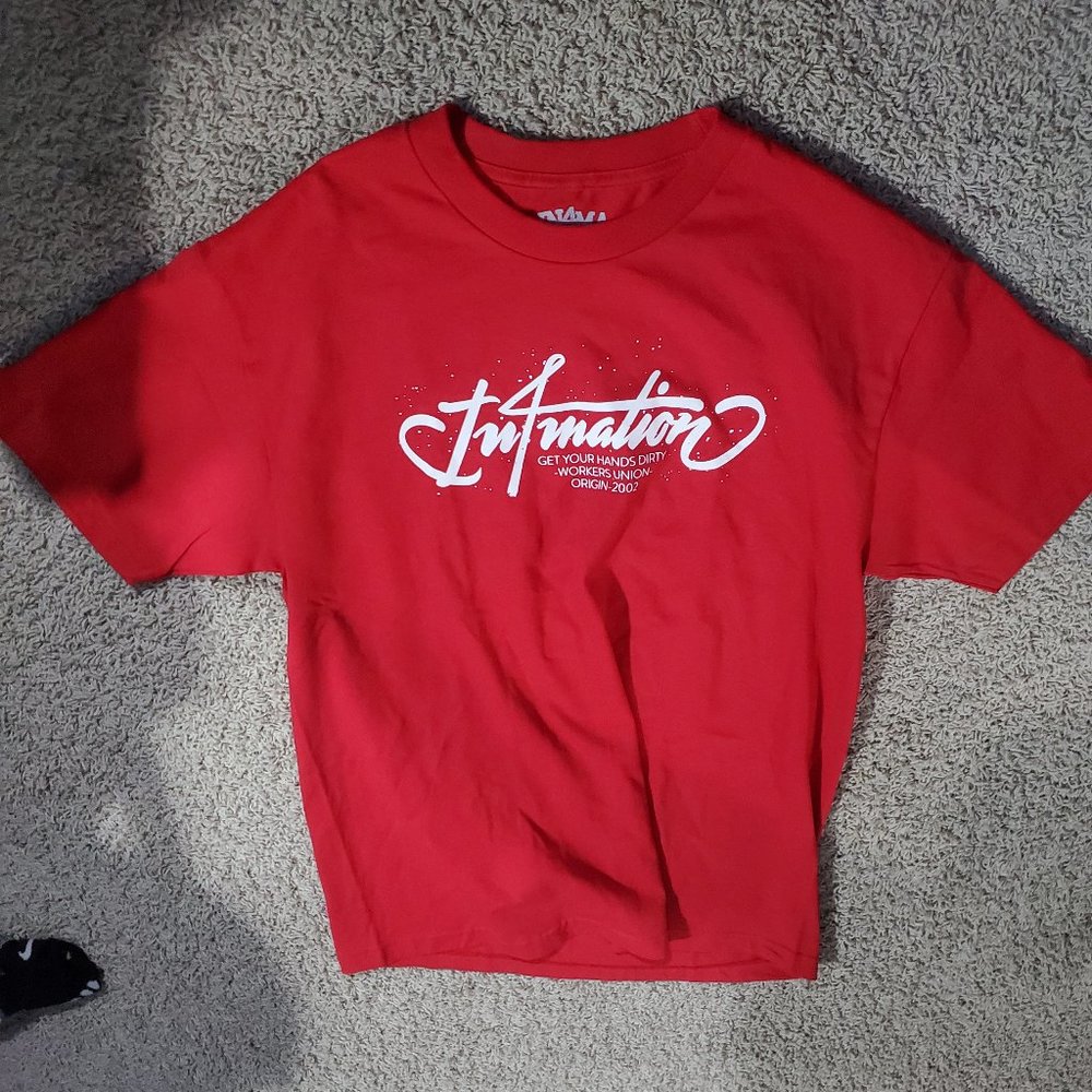 in4mation red t shirt Hawaii aloha army